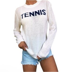 ALASHAN Cashmere Tennis Crewneck Sweater | S